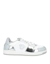 Versace Man Sneakers White Size 13 Calfskin, Textile Fibers In White