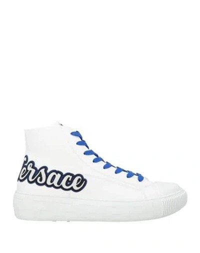 Versace Man Sneakers White Size 8 Calfskin