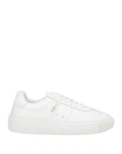 Versace Man Sneakers White Size 8 Calfskin