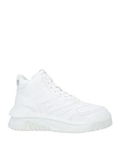Versace Man Sneakers White Size 8 Calfskin