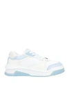Versace Man Sneakers White Size 8 Calfskin, Textile Fibers In White