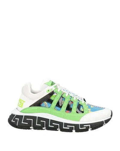 Versace Man Sneakers White Size 8.5 Textile Fibers