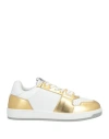 Versace Man Sneakers White Size 9 Calfskin, Textile Fibers In White