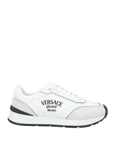 VERSACE VERSACE MAN SNEAKERS WHITE SIZE 9 LEATHER