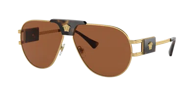 Versace Man Sunglasses Ve2252 In Gold