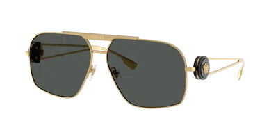 Versace Medusa Pilot-frame Sunglasses In Gray