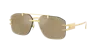 Versace Man Sunglass Ve2275g In Clear Mirror Real Yellow Gold