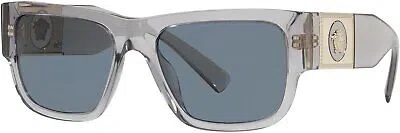 Pre-owned Versace Man Sunglasses Black Frame, Dark Grey Lenses, 56mm In Gray