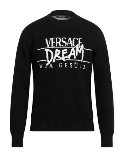 Versace Man Sweater Black Size 36 Cotton