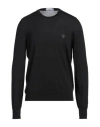 Versace Man Sweater Black Size 42 Wool, Silk, Cashmere, Polyester, Viscose In Black