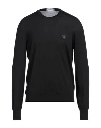 Versace Man Sweater Black Size 42 Wool, Silk, Cashmere, Polyester, Viscose