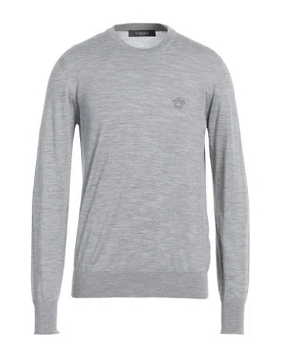 Versace Man Sweater Grey Size 42 Wool, Silk, Cashmere, Viscose