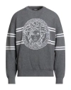 Versace Man Sweater Grey Size 44 Virgin Wool In Gray