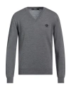 Versace Man Sweater Grey Size 44 Wool, Viscose, Polyester