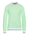 Versace Man Sweater Light Green Size 42 Cotton, Polyamide, Elastane, Polyester In Green