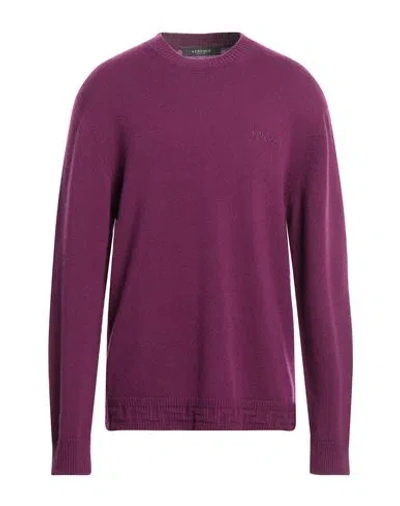 Versace Man Sweater Mauve Size 44 Cashmere, Viscose In Purple