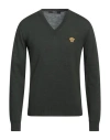 Versace Man Sweater Military Green Size 44 Wool, Viscose, Polyester