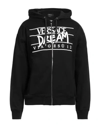 Versace Man Sweatshirt Black Size Xl Cotton