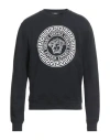Versace Man Sweatshirt Black Size L Cotton, Elastane In Black