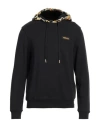 Versace Man Sweatshirt Black Size L Cotton, Elastane In Black