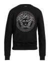 Versace Man Sweatshirt Black Size L Cotton, Metallic Polyester, Aluminum, Polyester