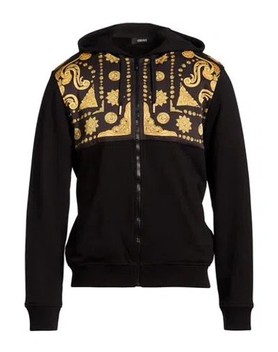 Versace Man Sweatshirt Black Size L Cotton, Polyester