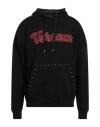 Versace Studded Varsity Logo Hooded Sweatshirt In Black