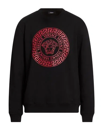 Versace Man Sweatshirt Black Size Xl Cotton