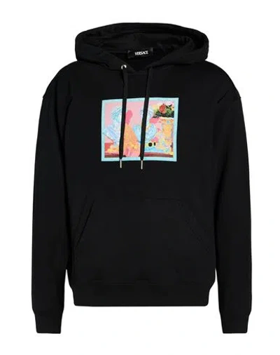 Versace Man Sweatshirt Black Size Xl Cotton