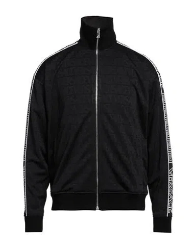 Versace Man Sweatshirt Black Size L Polyester, Cotton