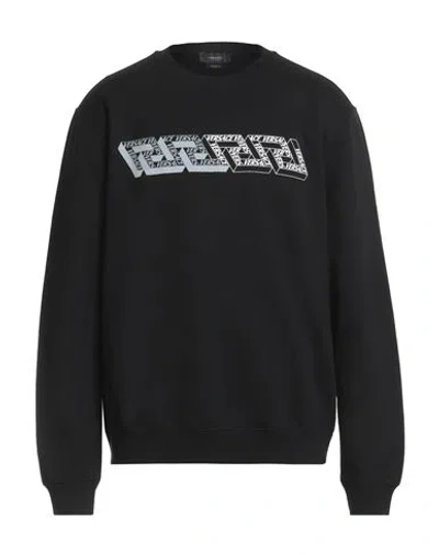 Versace Man Sweatshirt Black Size Xxl Cotton