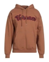 Versace Man Sweatshirt Camel Size M Cotton, Polyester, Viscose, Acrylic, Metal In Beige
