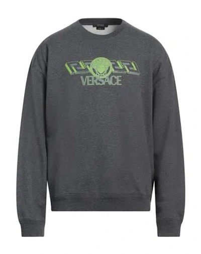 Versace Man Sweatshirt Grey Size L Cotton In Gray