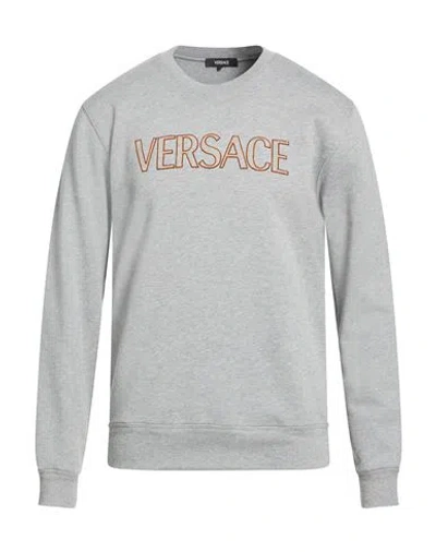 Versace Man Sweatshirt Grey Size L Cotton In Gray