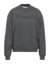 Versace Sweatshirt With Crocodile Logo In Grey