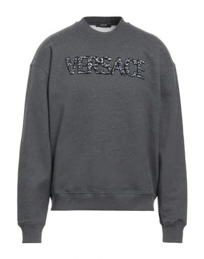 Versace Man Sweatshirt Grey Size Xl Cotton, Polyester