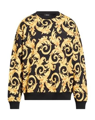 Versace Man Sweatshirt Marigold Size Xxl Cotton In Yellow