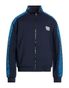 Versace Man Sweatshirt Midnight Blue Size 40 Polyamide, Elastane In Blue