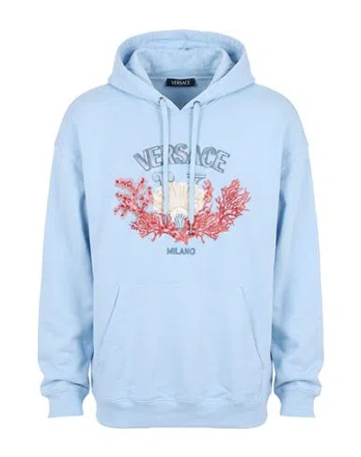 Versace Man Sweatshirt Sky Blue Size S Cotton