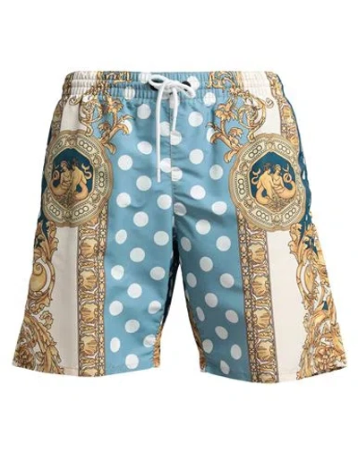 Versace Man Swim Trunks Deep Jade Size 36 Polyester