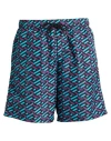 Versace Man Swim Trunks Turquoise Size 42 Polyester In Turquoise