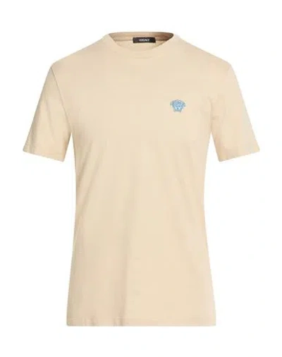 Versace Man T-shirt Beige Size M Cotton, Polyester In Neutral