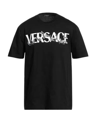 Versace Man T-shirt Black Size Xl Cotton