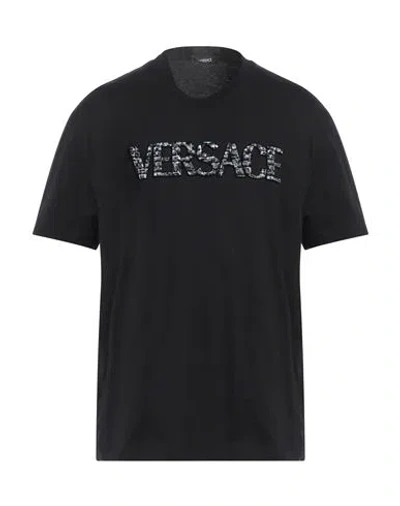 Versace Man T-shirt Black Size L Cotton, Polyester