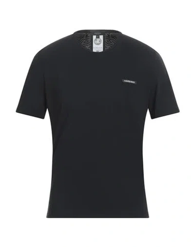 Versace Man T-shirt Black Size L Polyamide, Elastane, Polyester