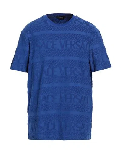 Versace Man T-shirt Blue Size L Cotton