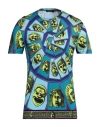 Versace T-shirt  Men Color Gnawed Blue In Blue