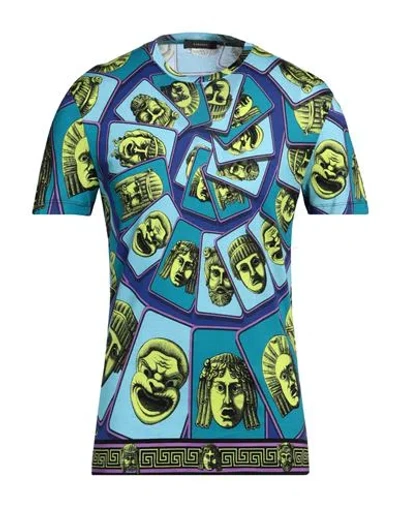 Versace T-shirt  Men Color Gnawed Blue