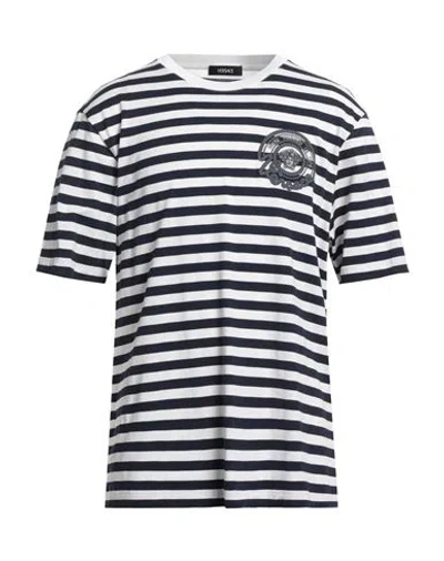 Versace Multicolored Nautical Stripes T-shirt In White