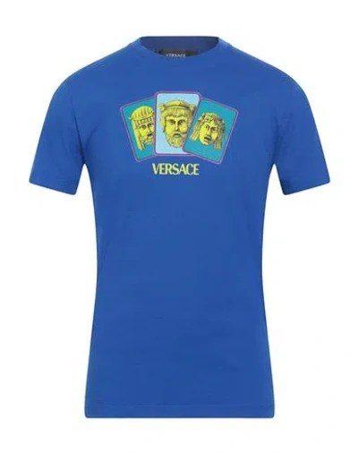 Versace Man T-shirt Blue Size S Cotton